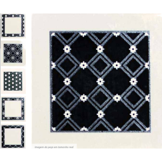 REVESTIMENTO BLACK KIT 6 PECAS 13X13 VINTAGE GEOMETRIC KERABEN A Porcebras KV4EL010