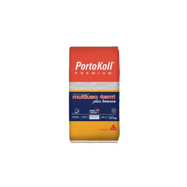 ARGAMASSA 20KG MULTIUSO 4EM1 PLUS COM SOBREPOSIÇÃO INTERNA AC-2 Portokoll 654605 