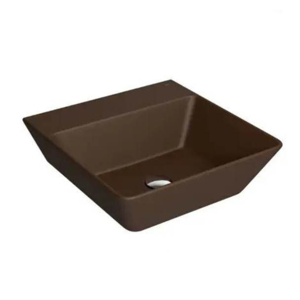 CUBA DE APOIO 420MM QUADRADA MARROM FOSCO C/ MESA Deca Louça São Paulo L.270.22