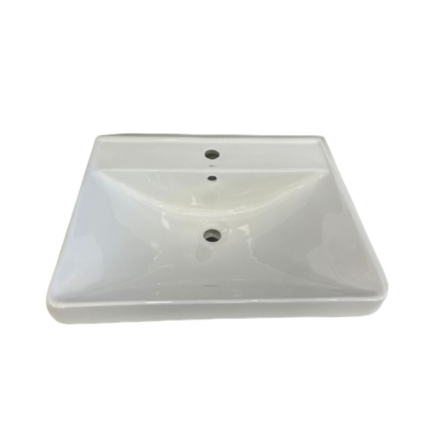 CUBA DE APOIO C/ PRÉ FURO RETANGULAR BRANCO 584X460MM C/ MESA AJ DESIGN RS1751CPF