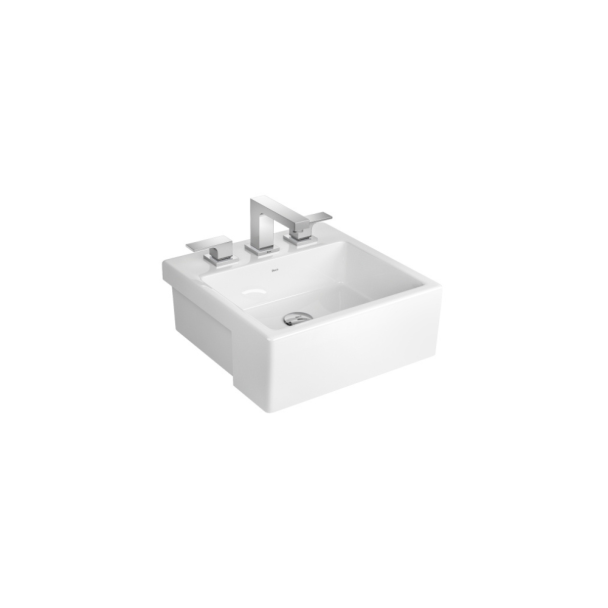 CUBA DE SEMI ENCAIXE 420MM QUADRADA BRANCO C/ MESA Deca Louça São Paulo L.830.17 
