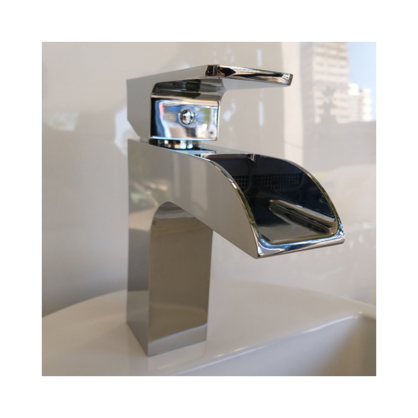 MISTURADOR MONOCOMANDO SIMMETRIA CASCATA SILVER LUX BICA BAIXA P/ LAVATORIO AJ DESIGN AJ110