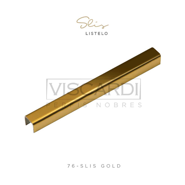 PERFIL AÇO INOX 304 GOLD 9X8MM 3M PAREDE SLIS VISCARDI 76 
