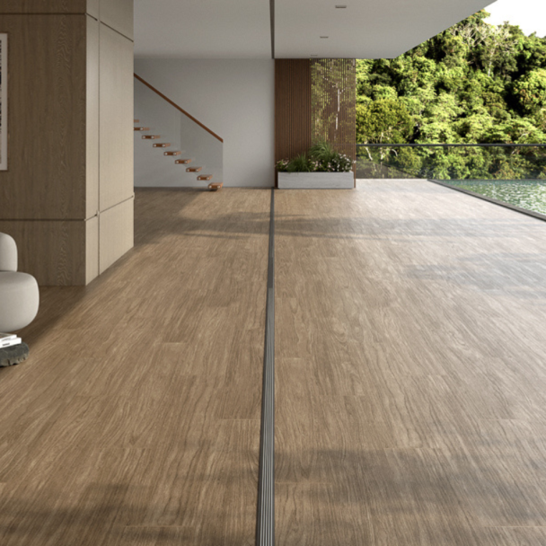 PORCELANATO EXTERNO VANCOUVER CASTANO 20X120 RETIFICADO GALLERIA A Biancogres CN0860A1