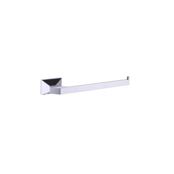 PORTA TOALHA BARRA RETANGULAR SILVER LUX 27CM SIMPLES AJ DESIGN SIMMETRIA AJ033