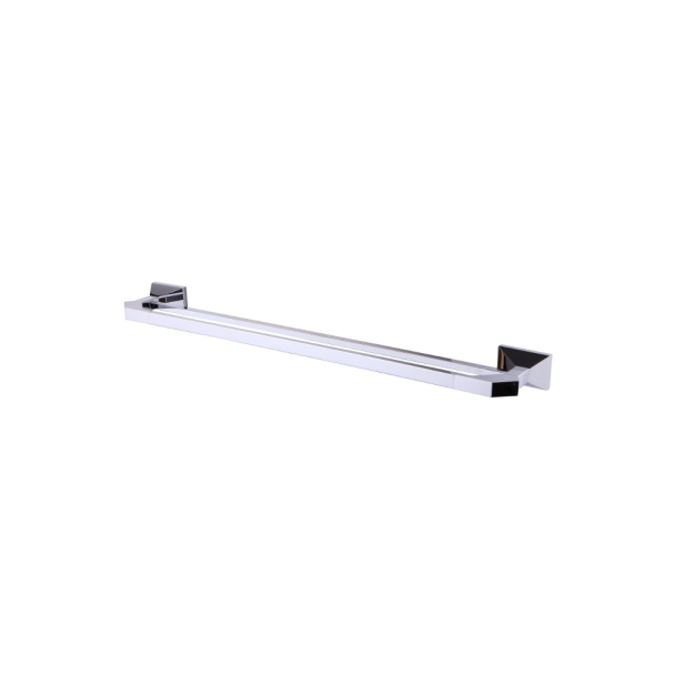 PORTA TOALHA BARRA RETANGULAR SILVER LUX DUPLO AJ DESIGN SIMMETRIA AJ035