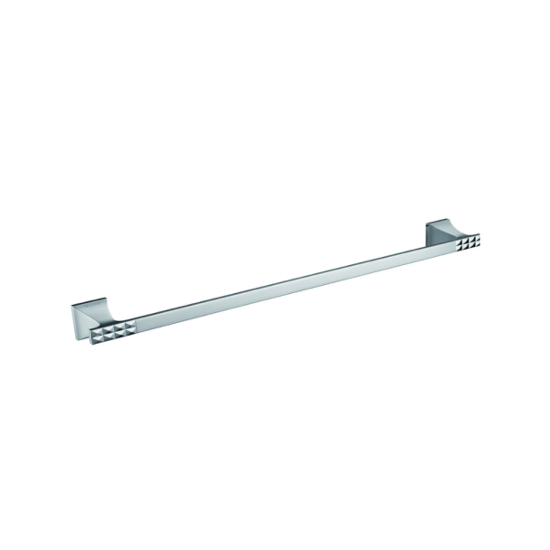 PORTA TOALHA BARRA SIMPLES SILVER LUX 66CM QUADRADO AJ DESIGN DIAMANTE AJ044