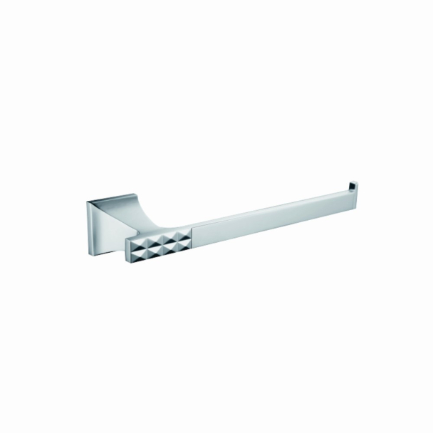 PORTA TOALHA BARRA SIMPLES SILVER LUX QUADRADO AJ DESIGN DIAMANTE AJ043