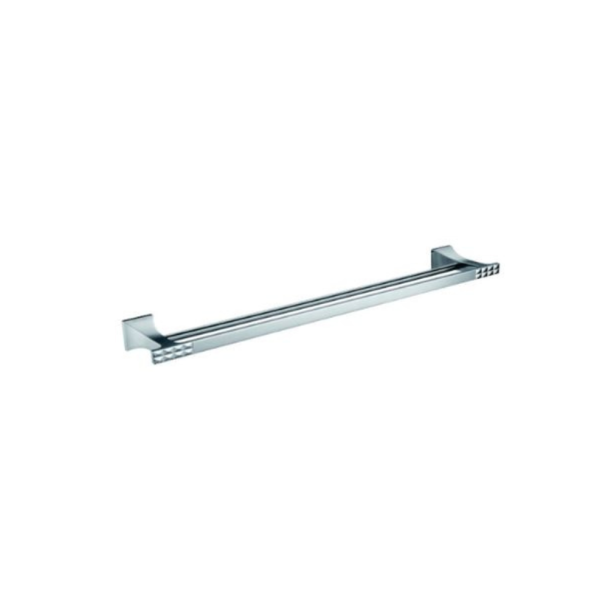 PORTA TOALHA DUPLO BARRA SILVER LUX QUADRADO AJ DESIGN DIAMANTE AJ045