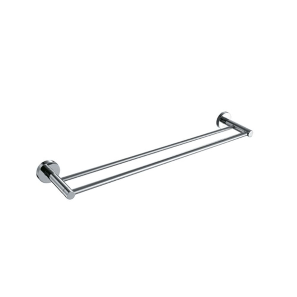 PORTA TOALHA DUPLO BARRA SILVER LUX REDONDA AJ DESIGN ORBE AJ015