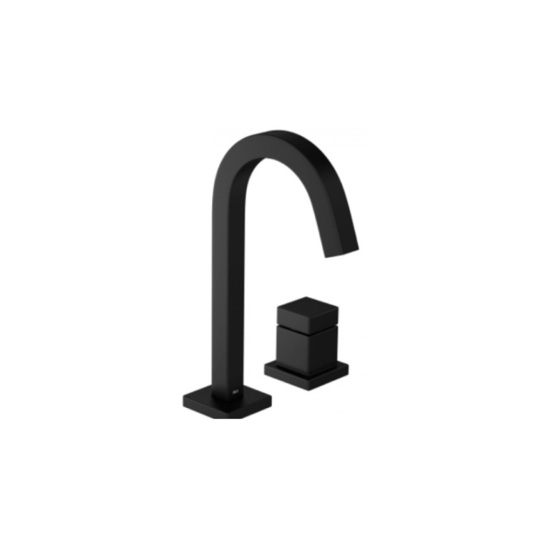 TORNEIRA DN15 BLACK MATTE BICA ALTA CUBO DE MESA PARA LAVATÓRIO Deca Metal 1191.BL86.MT